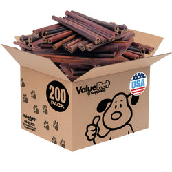 ValueBull USA Collagen Sticks for Dogs, 12 Inch Jumbo Chews, Natural Long-Lasting Dog Treats, 200 Count Wholesale Pack