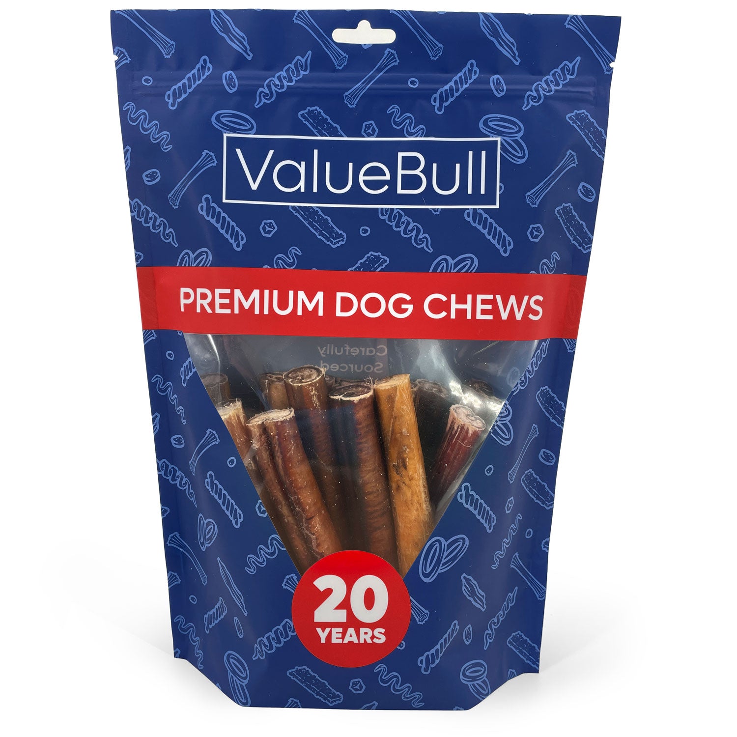 ValueBull Bully Sticks for Large Dogs, Super Jumbo 6 Inch, 25 Count - Super Jumbo - 25 Sticks
