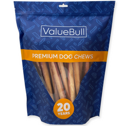 ValueBull Bully Sticks for Large Dogs, Jumbo 11-12 Inch, 25 Count