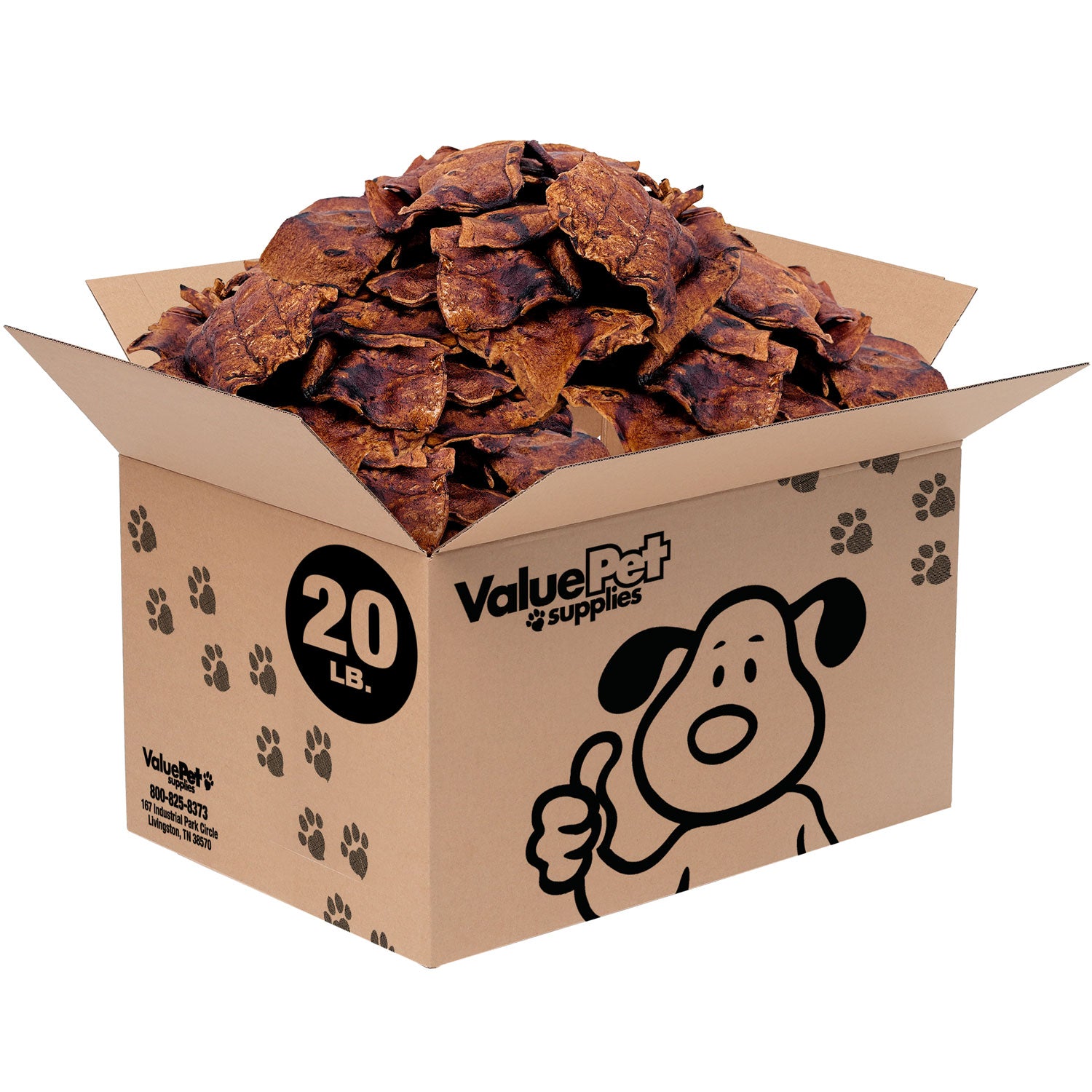 ValueBull USA Rawhide Chips, Natural Beef Flavor, 20 Pound Bulk Pack - Beef - 20 Pound