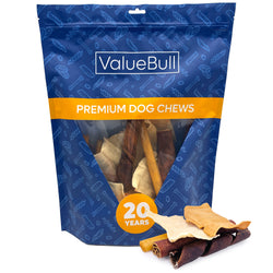 ValueBull USA Collagen Dog Chews, Fun Shapes Variety Mix, Natural Long-Lasting Dog Treats, 1 Pound - Varied - 1 Pound