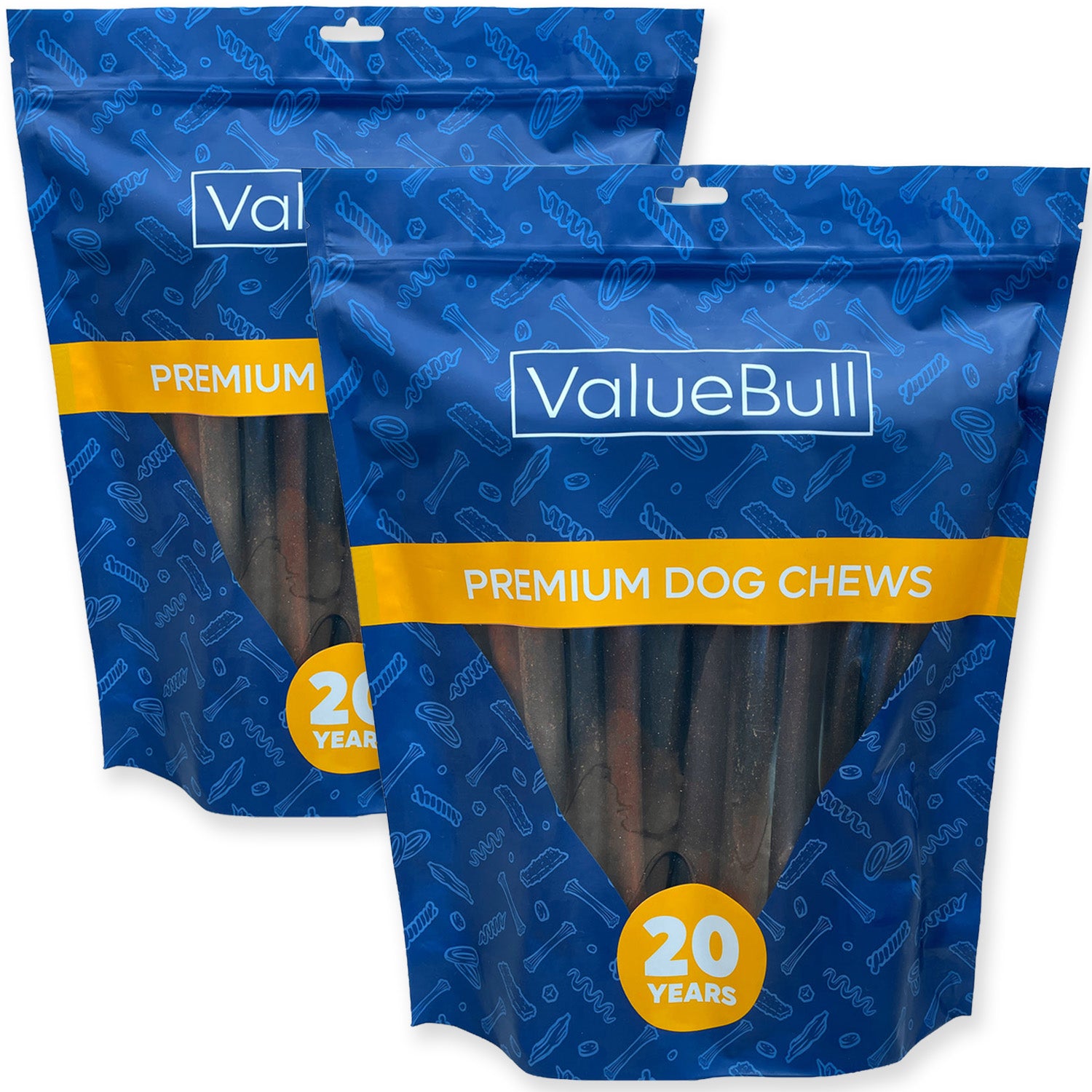 ValueBull Collagen Sticks for Dogs, 12 Inch Jumbo Chews, Natural Long-Lasting Dog Treats, 50 Count