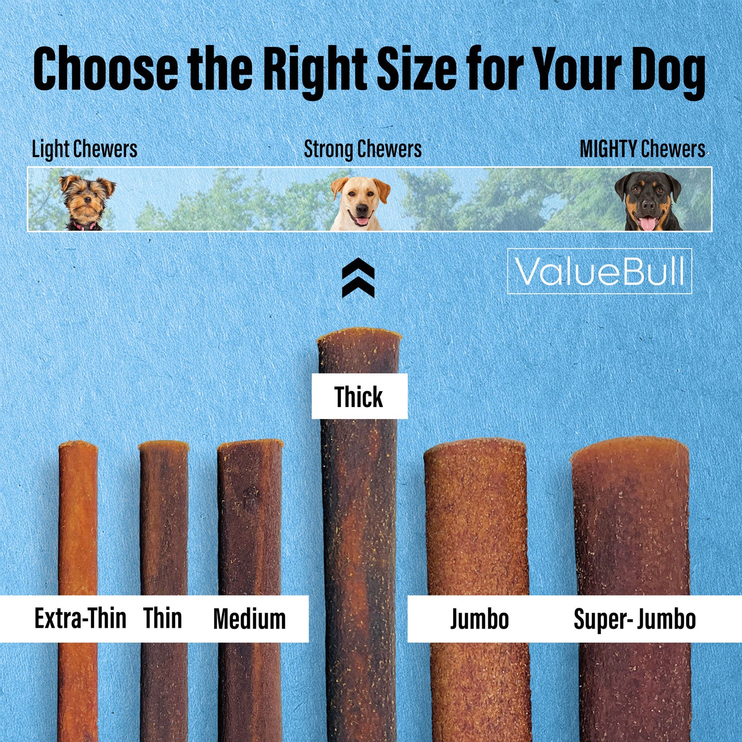 ValueBull Collagen Sticks for Dogs, 6 Inch Thick Chews, Natural Long-Lasting Dog Treats, 100 Count Bulk Pack - Thick - 100 Sticks