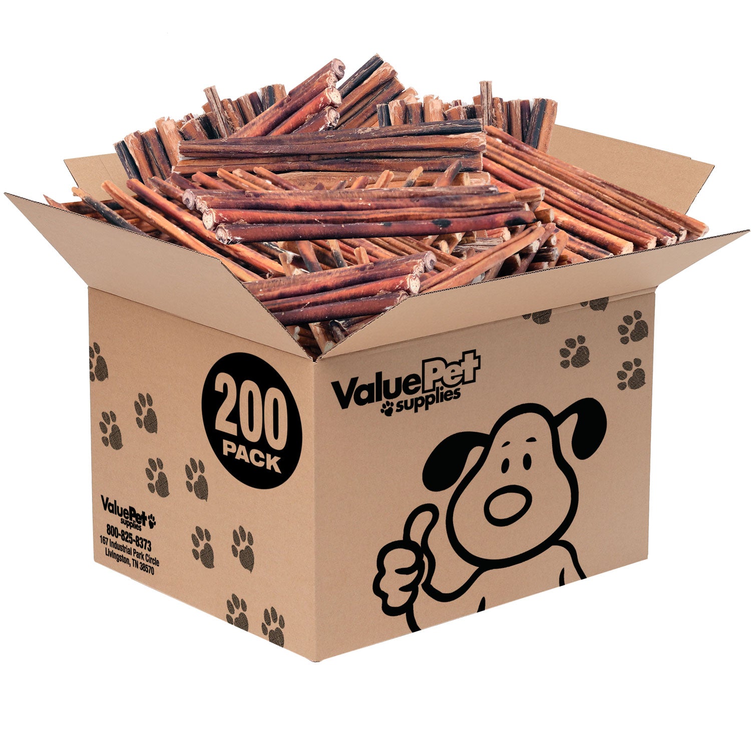 ValueBull Bully Sticks for Dogs, Medium 12 Inch, 200 Count Bulk Pack - Medium - 200 Sticks