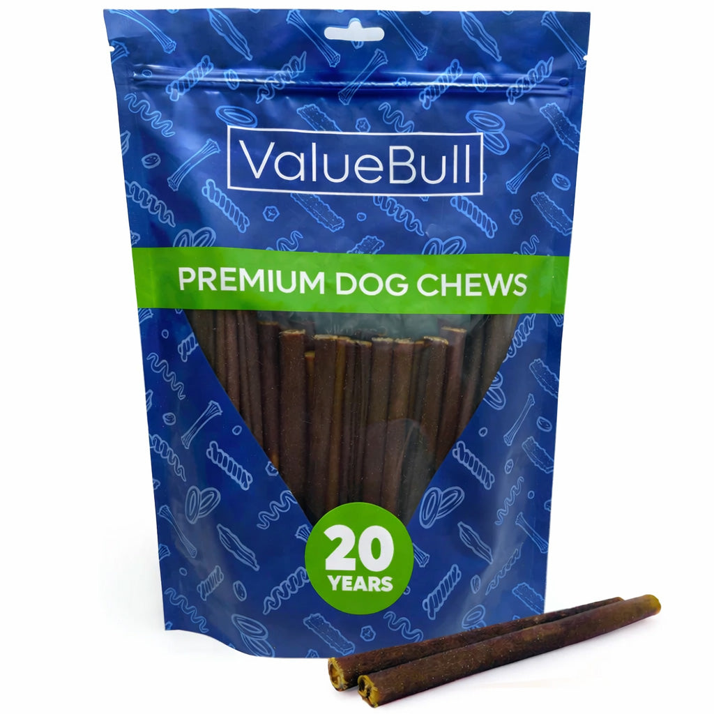 ValueBull Buffalo Collagen Sticks for Dogs, 6 Inch Thin Chews, 50 Count - Thin - 50 Sticks