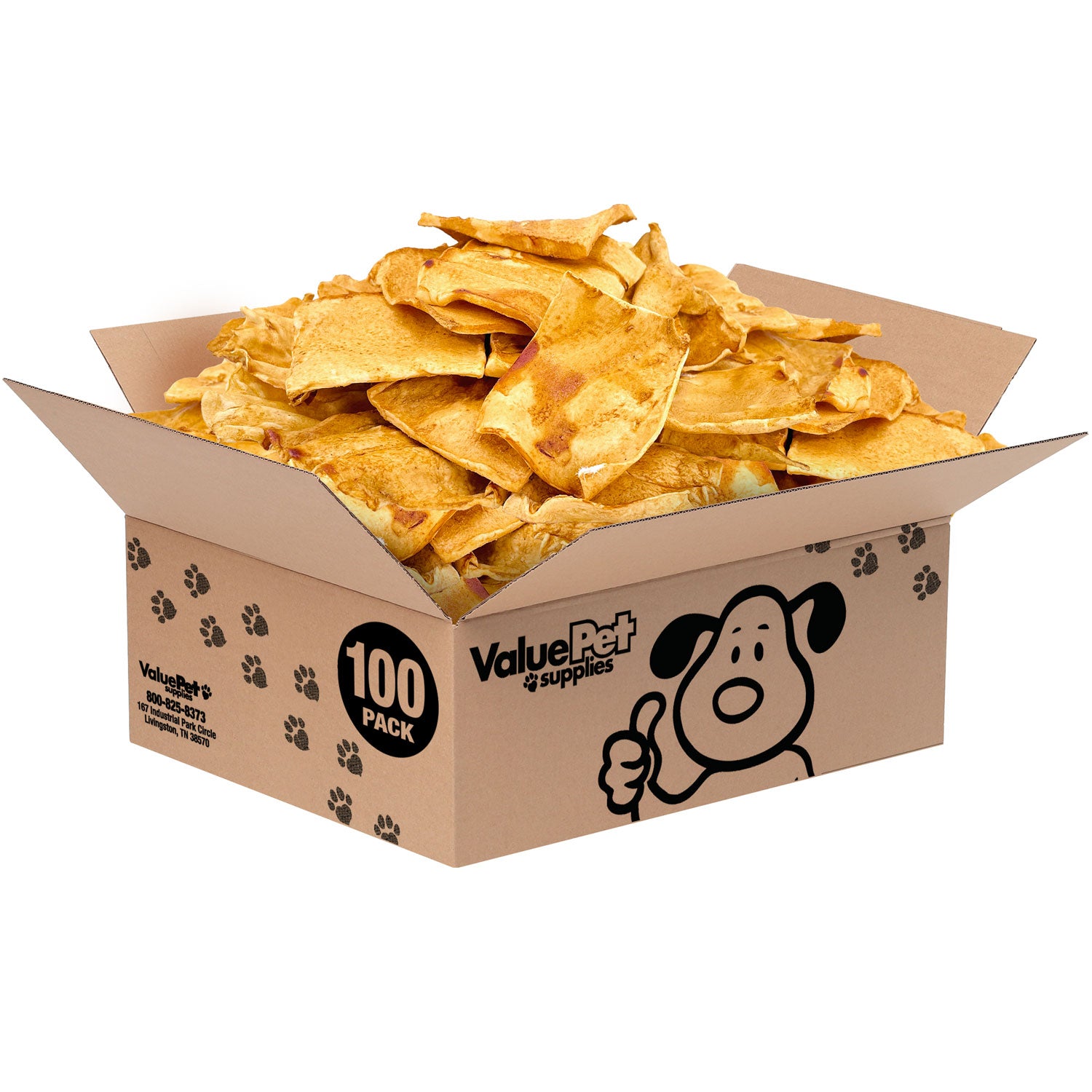 ValueBull USA Rawhide Chips, Chicken Infused, 100 Count Bulk Pack - Chicken - 100 Chips
