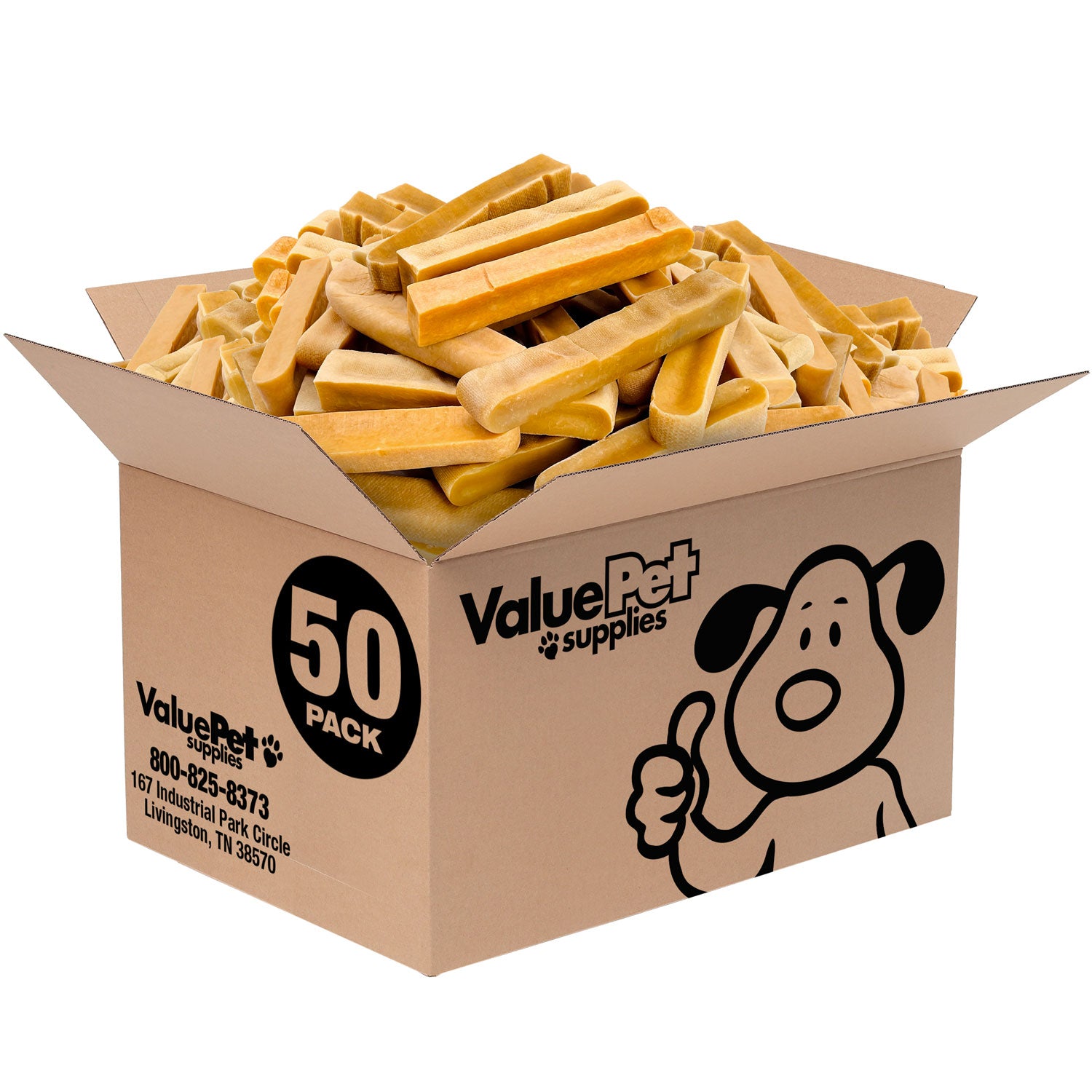 ValueBull Himalayan Yak Cheese Dog Chews, Extra Extra Large, 50 ct Wholesale Pack - XX-Large - 50 Bars
