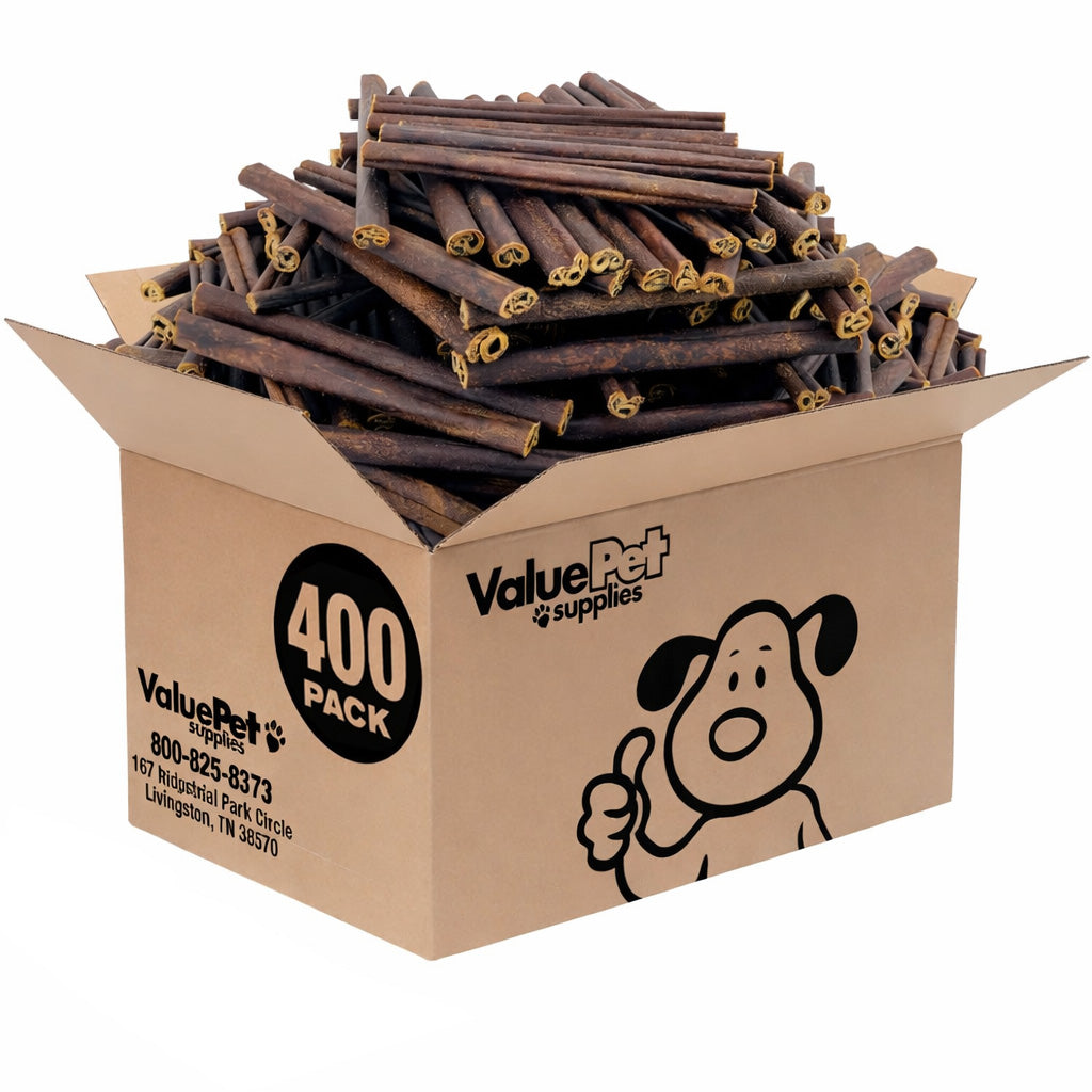 ValueBull Buffalo Collagen Sticks for Dogs, 6 Inch Thin Chews, 400 Count Wholesale Pack - Thin - 400 Sticks