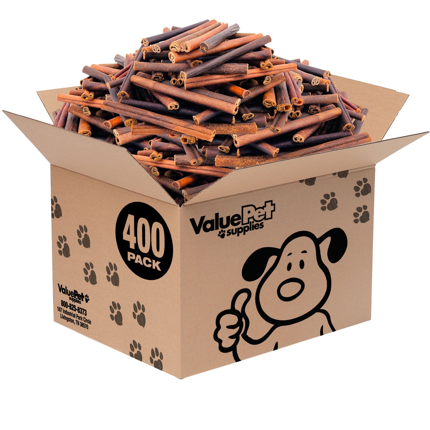 ValueBull Collagen Sticks for Dogs, 6 Inch Medium Chews, Natural Long-Lasting Dog Treats, 400 Count Wholesale Pack - Medium - 400 Sticks