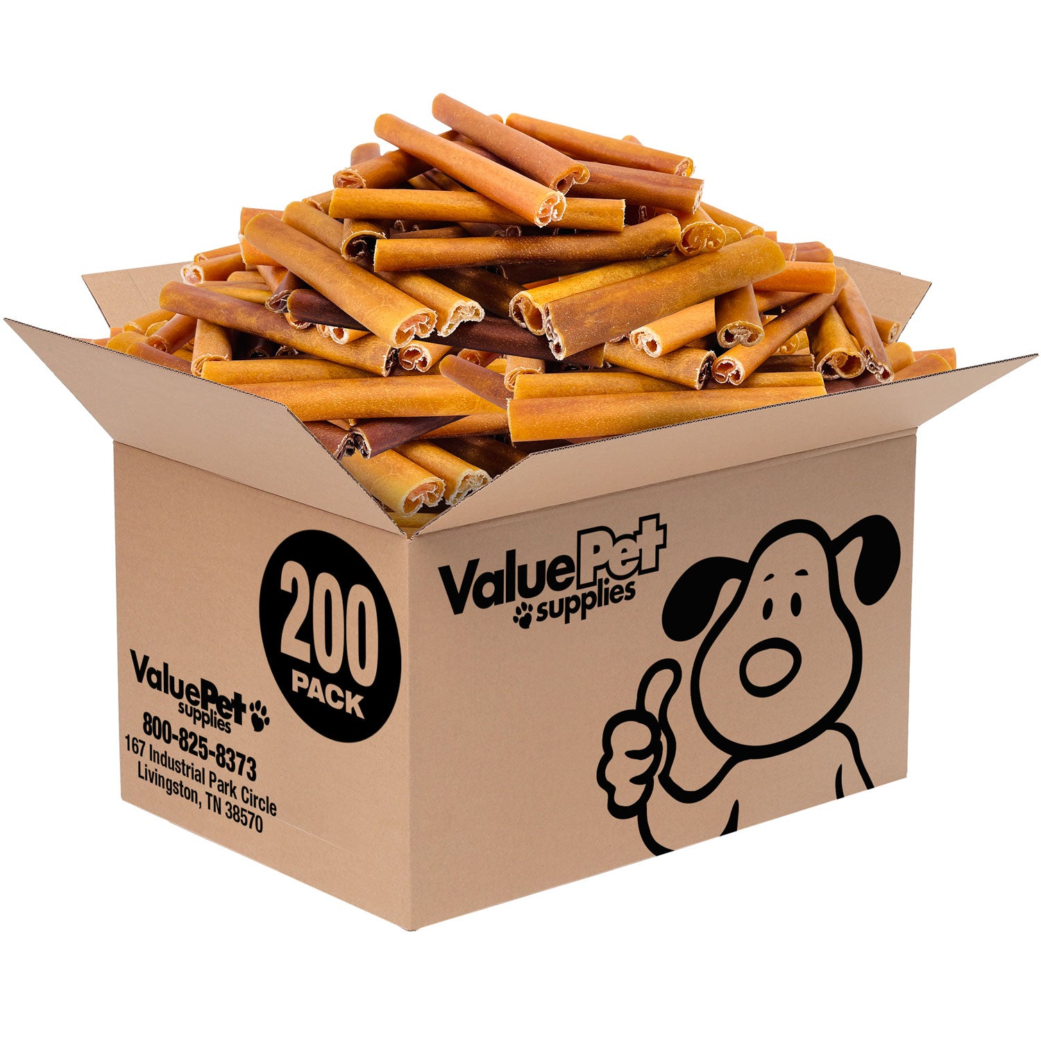 ValueBull Buffalo Collagen Sticks for Dogs, 6 Inch Thick Chews, Natural Long-Lasting Dog Treats, 200 Count Bulk Pack - Thick - 200 Sticks