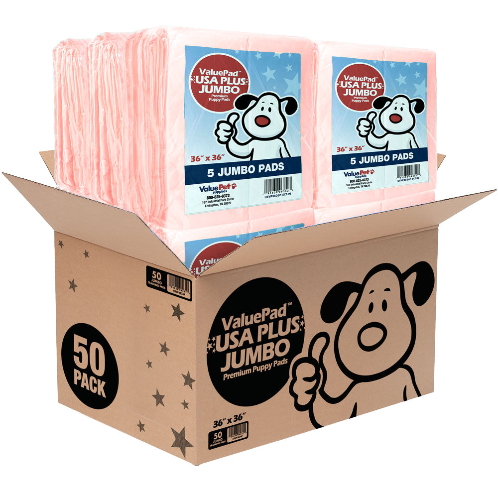 ValuePad USA Plus Puppy Pads, Jumbo 36x36 Inch, 50 Count - 50 Count,Jumbo