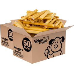 ValueBull USA Pig Skin Retriever Rolls, 6 Inch, Smoked, 100 Count Bulk - 100