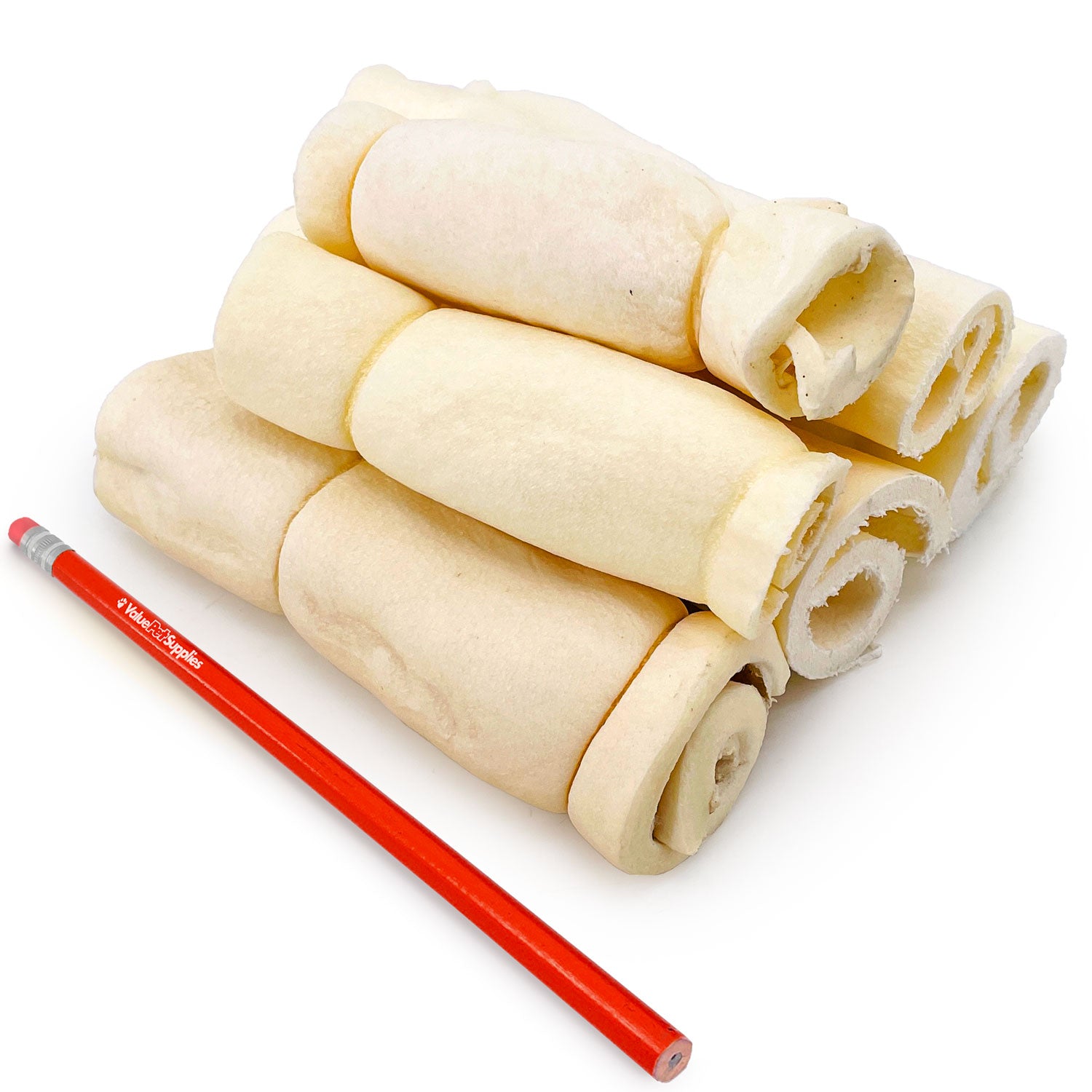 ValueBull Beef Cheek Rolls, Dog Chews, Varied Shapes, 6 Inch, 5 Pounds Bulk Pack - Cheek Roll - 5 Pound