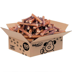 ValueBull Bully Sticks, Low Odor Premium Dog Chews, Jumbo 6", 100 ct BULK PACK - ValuePetSupplies