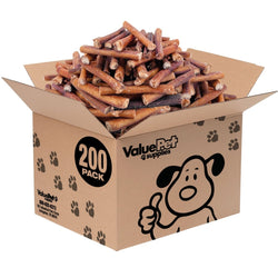 ValueBull Bully Sticks, Low Odor Premium Dog Chews, Jumbo 6", 200 ct BULK PACK - ValuePetSupplies