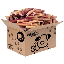 ValueBull Bully Sticks, Low Odor Premium Dog Chews, Medium 6", 100 ct BULK PACK - ValuePetSupplies