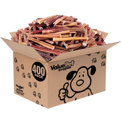 ValueBull Bully Sticks, Low Odor Premium Dog Chews, Medium 6", 400 ct WHOLESALE PACK - ValuePetSupplies