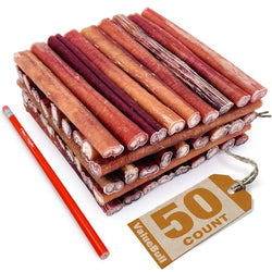 ValueBull Bully Sticks, Low Odor Premium Dog Chews, Thick 6", 50 ct - ValuePetSupplies