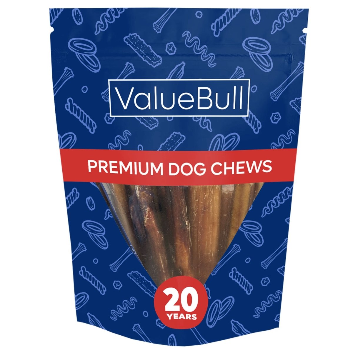 ValueBull Bully Sticks for Dogs, Jumbo 6 Inch, 10 Count - ValuePetSupplies