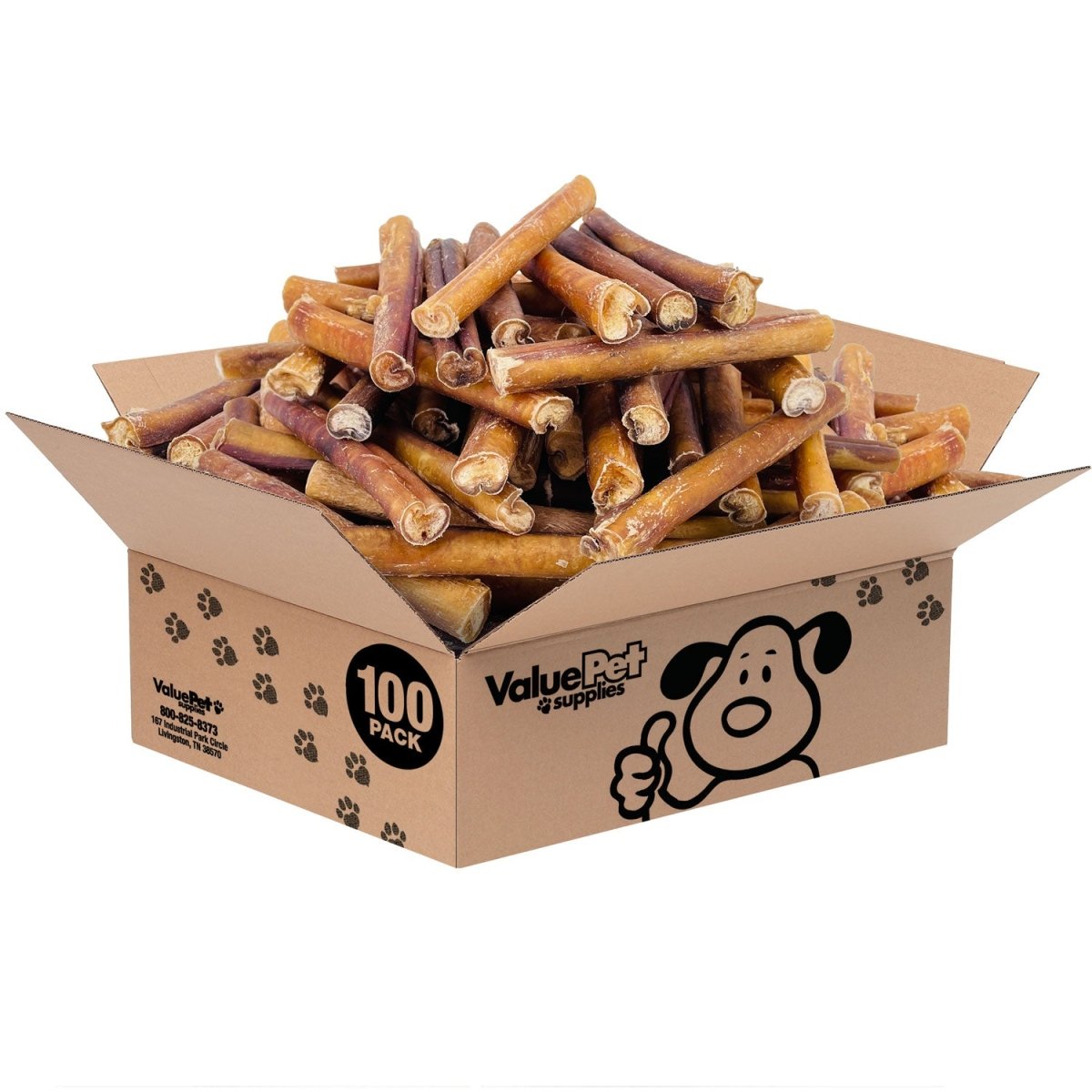 ValueBull Bully Sticks for Dogs, Jumbo 6 Inch, 100 Count BULK PACK - ValuePetSupplies