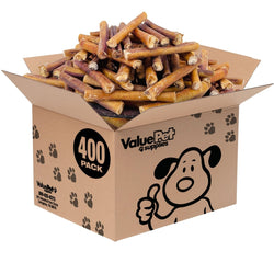 ValueBull Bully Sticks for Dogs, Jumbo 6 Inch, 400 Count WHOLESALE PACK - ValuePetSupplies
