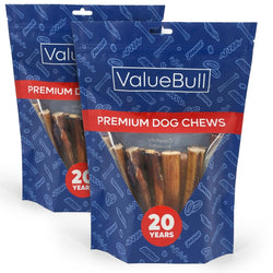 ValueBull Bully Sticks for Dogs, Jumbo 6 Inch, 50 Count - ValuePetSupplies
