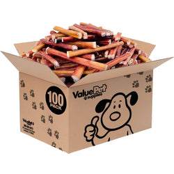 ValueBull Bully Sticks for Dogs, Medium 6 Inch, 100 Count BULK PACK - ValuePetSupplies