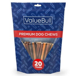 ValueBull Bully Sticks for Small Dogs, Thin 6 Inch, 25 Count - ValuePetSupplies