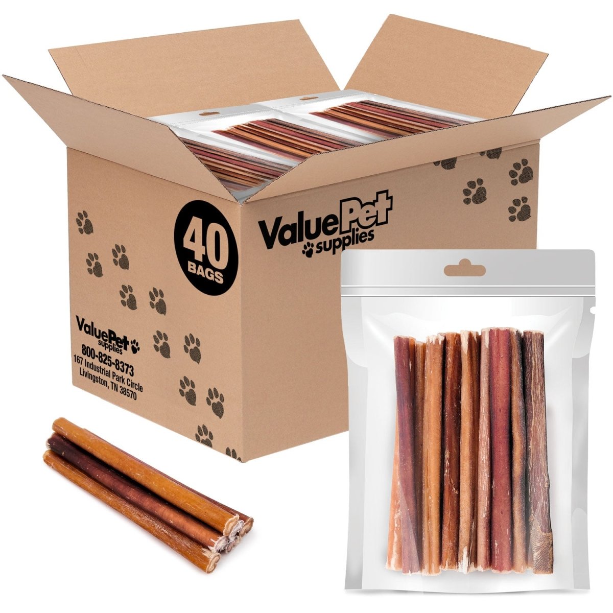 ValueBull Bully Sticks for Small Dogs, Thin 6 Inch, 400 Count RESALE PACKS (40 x 10 Count) - ValuePetSupplies