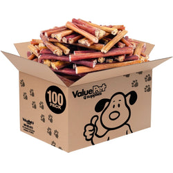 ValueBull Bully Sticks for Dogs, Thick 6 Inch, 100 Count BULK PACK - ValuePetSupplies