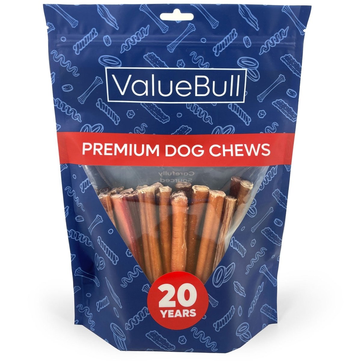 ValueBull Bully Sticks for Dogs, Thick 6 Inch, 25 Count - ValuePetSupplies