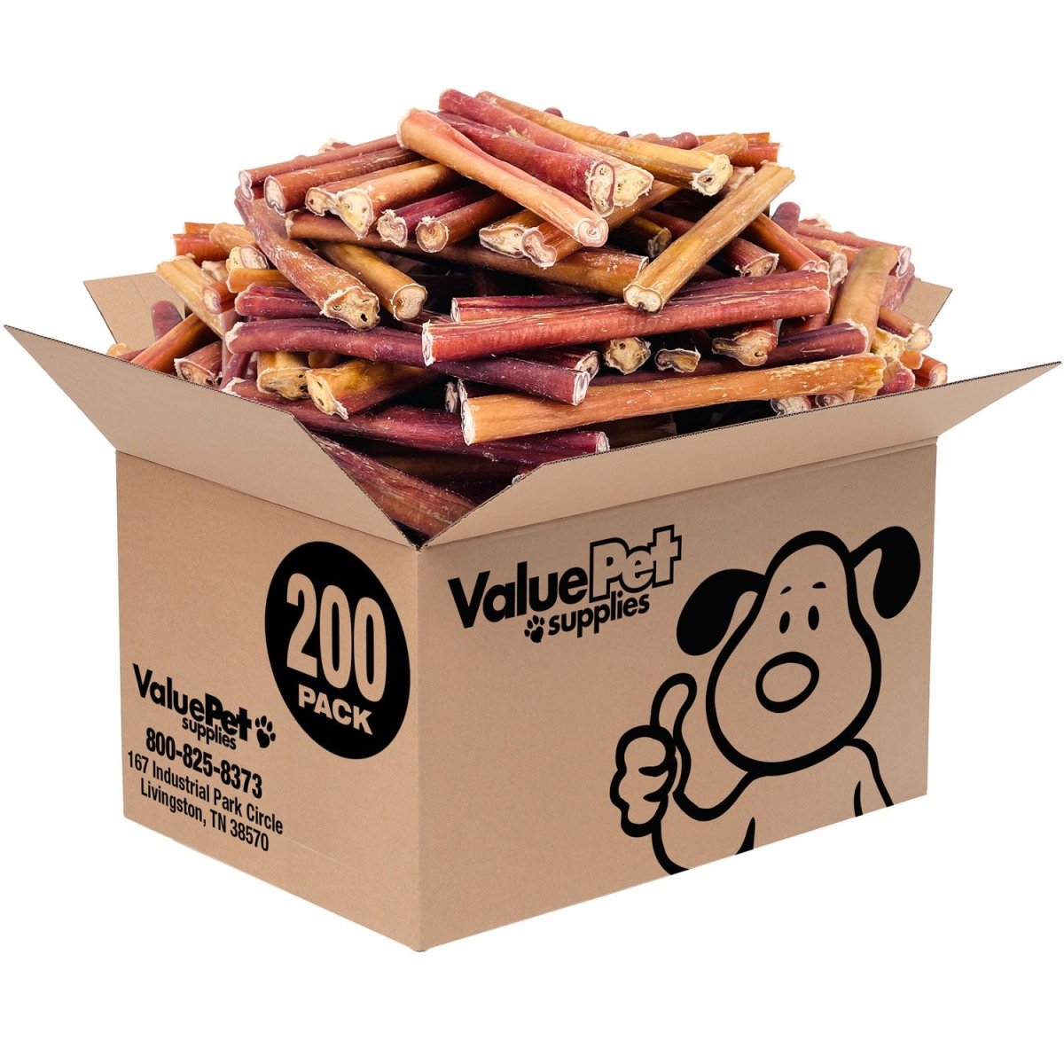ValueBull Bully Sticks for Dogs, Thick 6 Inch, 200 Count BULK PACK - ValuePetSupplies