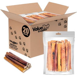 ValueBull Bully Sticks for Dogs, Thick 6 Inch, 400 Count RESALE PACKS (20 x 20 Count) - ValuePetSupplies