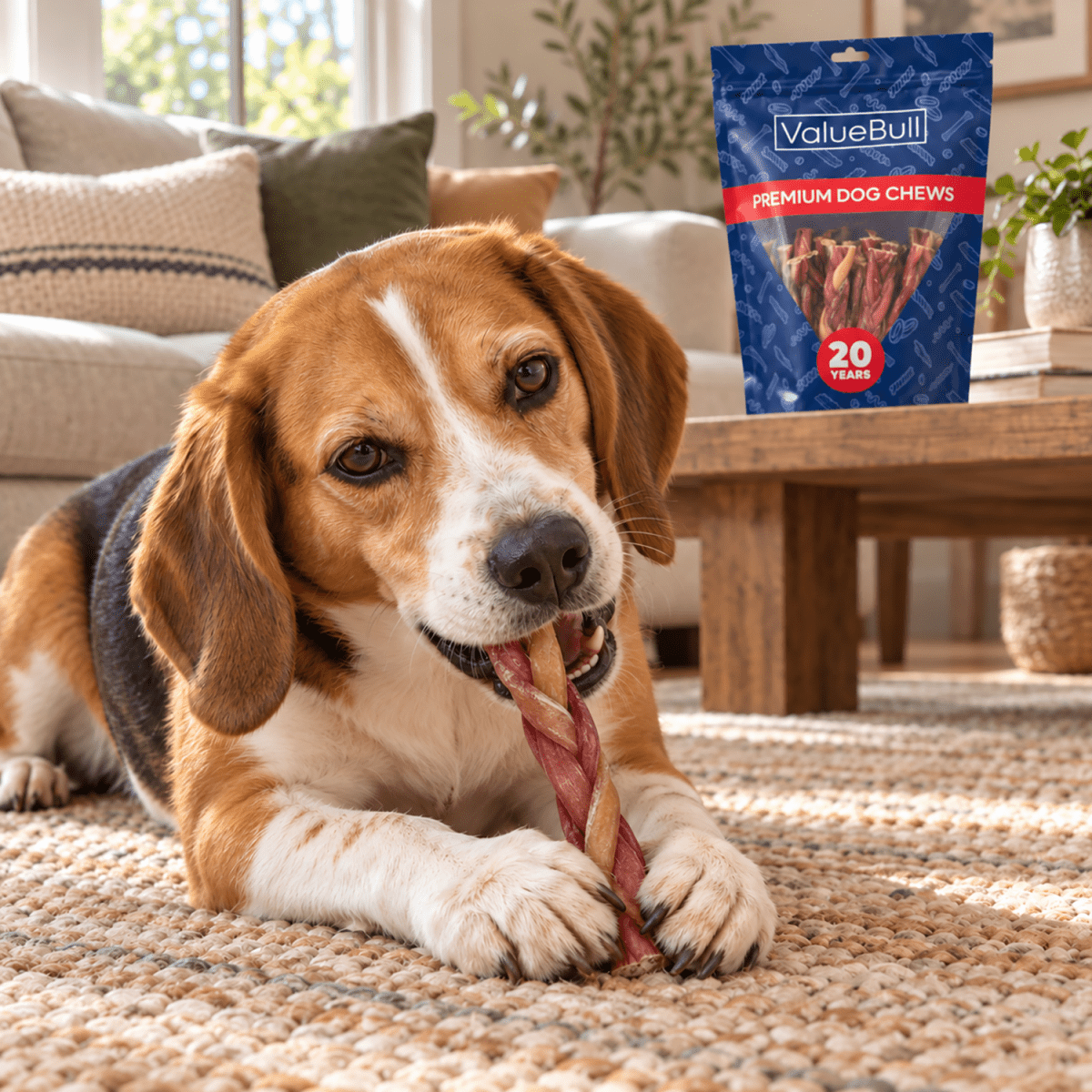 ValueBull Braided Bully Sticks for Small Dogs, Thin 6 Inch, 200 Count Wholesale Pack - ValuePetSupplies
