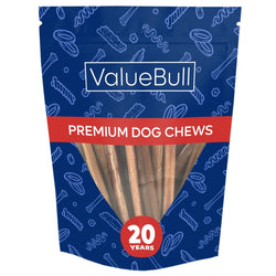 ValueBull Bully Sticks For Small Dogs, Extra Thin 6 Inch, 10 Count - ValuePetSupplies