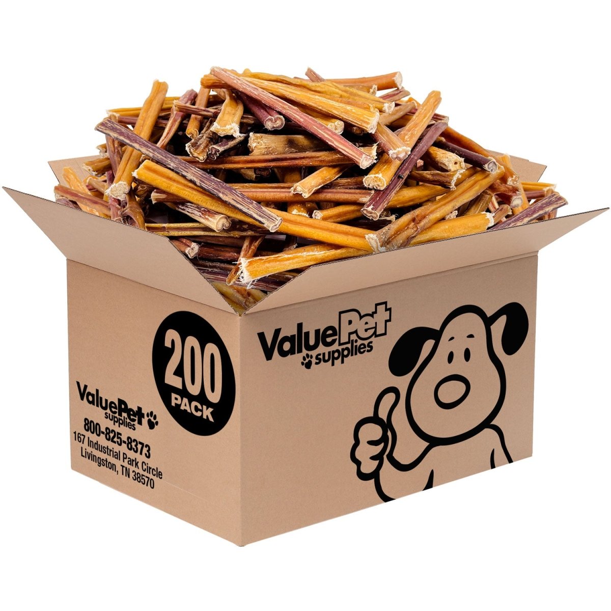 ValueBull Bully Sticks for Small Dogs, Extra Thin 6 Inch, 200 Count BULK PACK - ValuePetSupplies