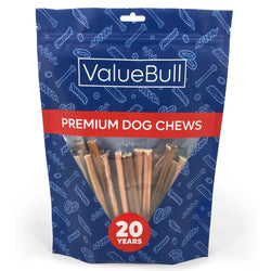 ValueBull Bully Sticks for Small Dogs, Extra Thin 6 Inch, 25 Count - ValuePetSupplies