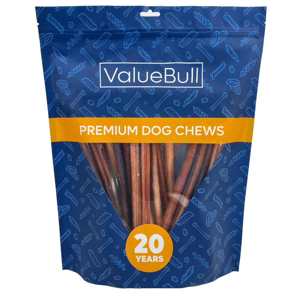 ValueBull Bully Sticks for Dogs, Medium 12 Inch, 25 Count - ValuePetSupplies