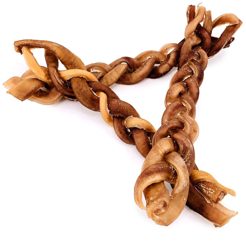 ValueBull Braided Bully Sticks, Thick 12 Inch, 50 Count BULK PACK - ValuePetSupplies