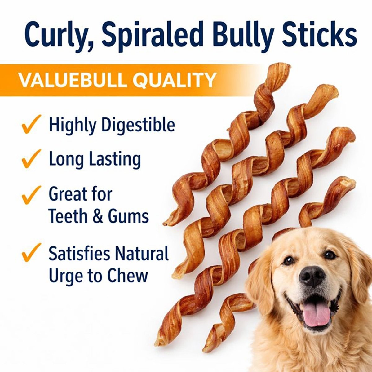 ValueBull Curly Bully Sticks, 6 - 9 Inch, 10 Count - ValuePetSupplies