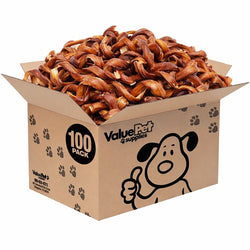 ValueBull Curly Bully Sticks, 6 - 9 Inch, 100 Count BULK PACK - ValuePetSupplies