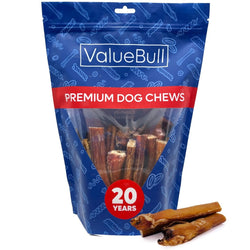 ValueBull Bully Sticks for Dogs, Jumbo 4 - 6 Inch, Varied Shapes, 25 Count - ValuePetSupplies