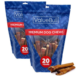ValueBull Bully Sticks for Large Dogs, Jumbo 4 - 6 Inch, Varied Shapes, 50 Count - ValuePetSupplies
