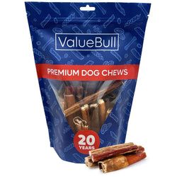ValueBull Bully Sticks for Dogs, Thick 4 - 6 Inch, Varied Shapes, 25 Count - ValuePetSupplies
