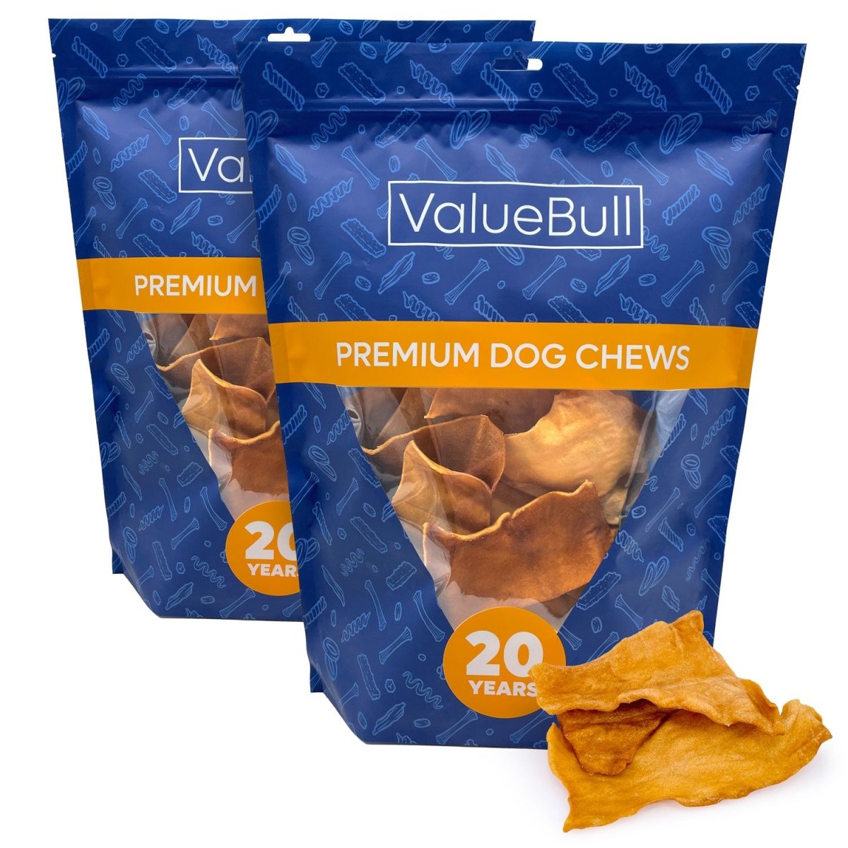 ValueBull USA Collagen Chips, Dog Chews, Natural Beef, Chicken Infused, 100 Count - ValuePetSupplies
