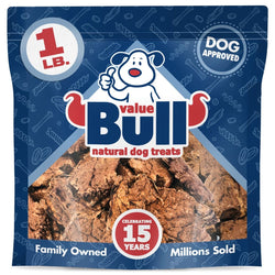 ValueBull USA Beef Lung Dog Chews, Sliced, 1 Pound - ValuePetSupplies