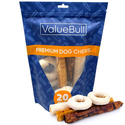 ValueBull USA Rawhide, Large Dog Variety Mix, Fun Shapes, 1 Pound - ValuePetSupplies