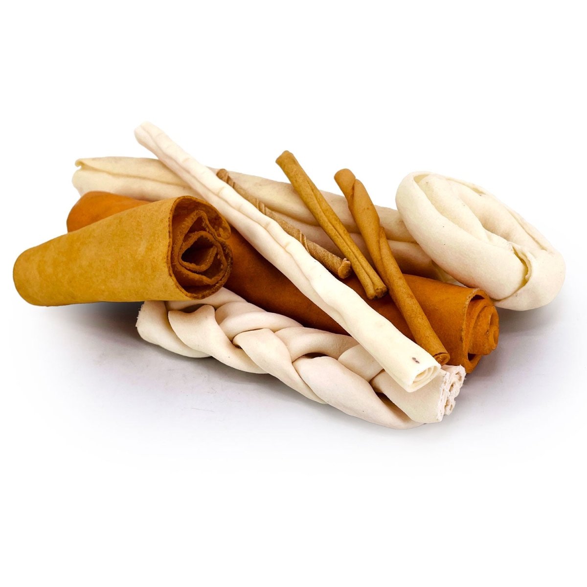 ValueBull USA Rawhide, Varied Mix of Fun Shapes for Dogs, 20 Pound Bulk Pack - ValuePetSupplies