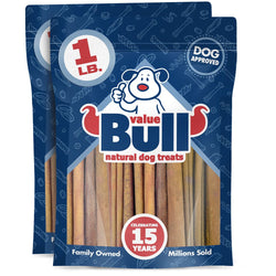ValueBull USA Collagen Sticks For Dogs, Bully Sticks & Rawhide Alternative, 4 - 6 Inch Varied, 2 Pound - ValuePetSupplies