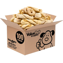 ValueBull USA Collagen Twists, Dog Chews, Natural Beef, 100 Count BULK PACK - ValuePetSupplies
